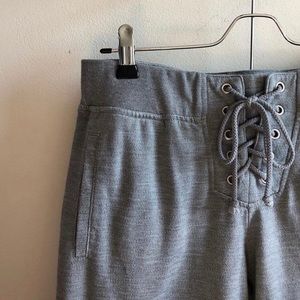 Express gray heathered lace up joggers